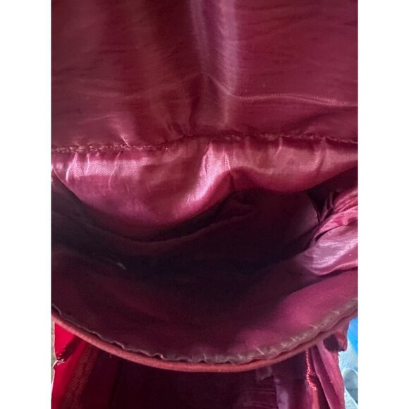 Buxton Red Leather Sling Bag Adjustable Boho Retro 70s 90s Festival Travel Soft - Picture 8 of 14